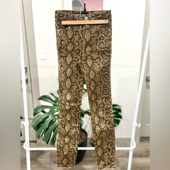 Zara snake skinny jeans animal print Sz 2 - Picture 1 of 5